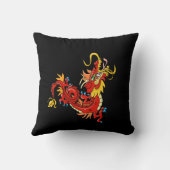 素晴らしい赤いオリエンタルドラゴン クッション (裏面)