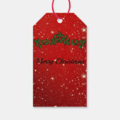 素晴らしい赤い輝くクリスマス ギフトタグ (裏面)