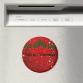 素晴らしい赤い輝くクリスマス マグネット (インサイチュ (食洗機))