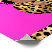 素晴らしい赤ちゃんシャワーベビーかわいいガールヒョウのピンク ポスター (角)