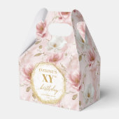 素晴らしい赤面ピンクボホ金ゴールド誕生日お気に入りボックス フェイバーボックス (正面サイド)