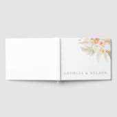 素晴らしい赤面金ゴールドとアイボリー結婚フローラ ゲストブック (全面)