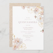 素晴らしい赤面&金ゴールドエンチャントキンセアニェラ 招待状 (正面/裏面)