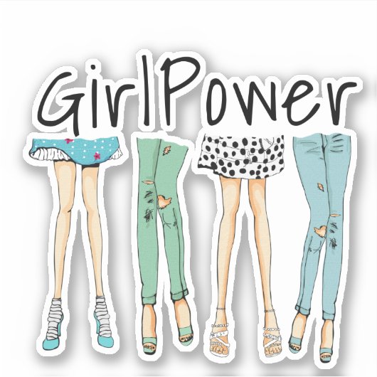 素晴らしい足「ガールパワー」 シール (正面)