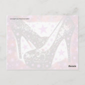 素晴らしい輝くピンクパープルハイヒール星 ポストカード (裏面)