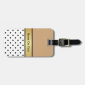 素晴らしい追加:ラクダ茶色、白い黒の金ゴールド ラゲッジタグ (正面横)