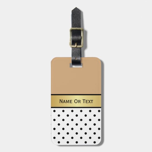 素晴らしい追加:ラクダ茶色、白い黒の金ゴールド ラゲッジタグ (正面縦)