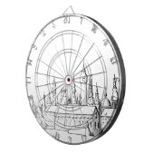 素晴らしい都市。アートワーク。白黒 ダーツボード (正面右)