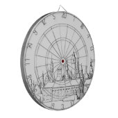 素晴らしい都市。アートワーク。白黒 ダーツボード (正面左)