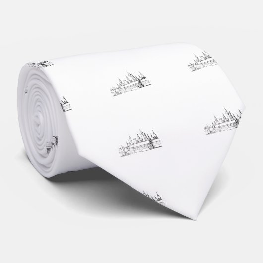 素晴らしい都市。アートワーク。白黒 ネクタイ (ロール)