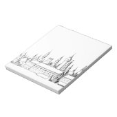 素晴らしい都市。アートワーク。白黒 ノートパッド (回転)