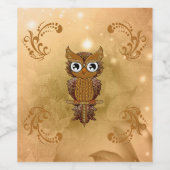 素晴らしい金のフクロウ ワインラベル (シングルラベル)