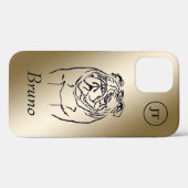 素晴らしい金ゴールドとブラックブルドッグiPhone 12ケース Case-Mate iPhoneケース (裏面 (横))