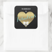 素晴らしい金ゴールドハートパーティーシャワー スクエアシール (バッグ)