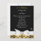 素晴らしい金ゴールドブラックダマスク50th誕生日パーティー 招待状 (裏面)