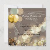 素晴らしい金ゴールドベージュレオパードシャンパーニュパーティー 招待状 (裏面)