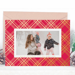 素晴らしい金ゴールドラインクリスマスジンガム写真フレーム 箔シーズンカード