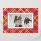 素晴らしい金ゴールドラインクリスマスジンガム写真フレーム 箔シーズンカード (正面)