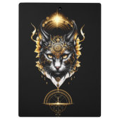 素晴らしい金ゴールド黒猫。 クリップボード (裏面)