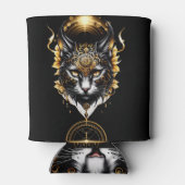 素晴らしい金ゴールド黒猫。 缶クーラー (裏面)