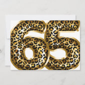 素晴らしい金箔レオパード印刷任意の年齢誕生日 招待状 (正面)