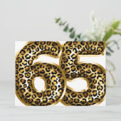 素晴らしい金箔レオパード印刷任意の年齢誕生日 招待状 (スタンド正面)