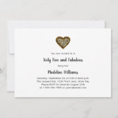 素晴らしい金箔レオパード印刷任意の年齢誕生日 招待状 (裏面)