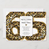 素晴らしい金箔レオパード印刷任意の年齢誕生日 招待状 (正面)