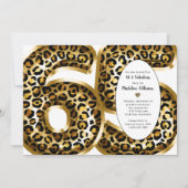 素晴らしい金箔レオパード印刷任意の年齢誕生日 招待状 (正面)