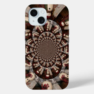 素晴らしい雪だるま万華鏡 冬の装飾デザインアート iPhone 15ケース