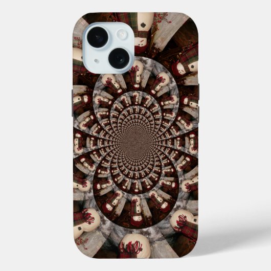 素晴らしい雪だるま万華鏡 | 冬の装飾デザインアート Case-Mate iPhoneケース (裏面)