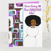 素晴らしい雰囲気!アフリカ系アメリカ人誕生日! カード (黄色い花)