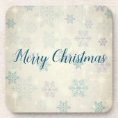 素晴らしい青いクリスマスのスノーフレーク コースター (正面)