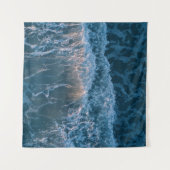 素晴らしい青い波 タペストリー (正面(横))