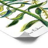 素晴らしい青い花の植物性スケッチ ポスター (角)