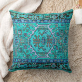 素晴らしい青の旧式な東洋のカーペットのプリント クッション (ブランケット)