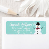 素晴らしい青カッコいいいクリスマス雪だるまラベル ラベル (インサイチュ)