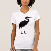 素晴らしい青鷲の鳥の黒のシルエット Tシャツ (正面)