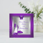 素晴らしい靴シルバーパープルバースデーパーティー 招待状 (スタンド正面)