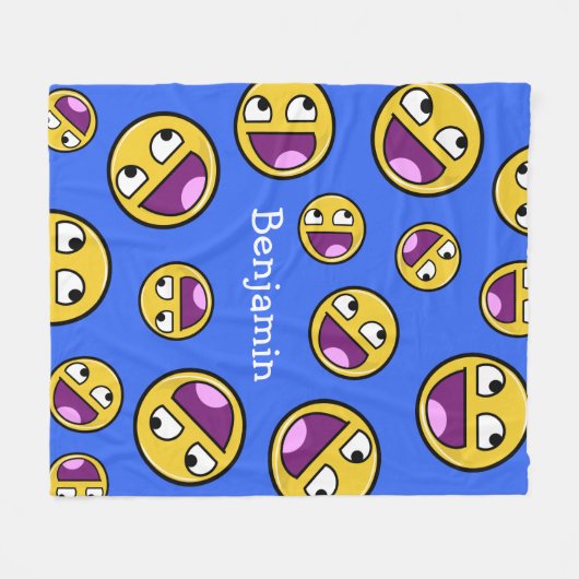 素晴らしい顔のインターネットのミーム フリースブランケット (正面(横))