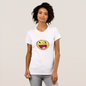 素晴らしい顔を搭載するおもしろいなスローガン Tシャツ (正面フル)