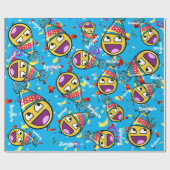 素晴らしい顔カスタムな色の誕生日の包装紙 ラッピングペーパー (フラット)