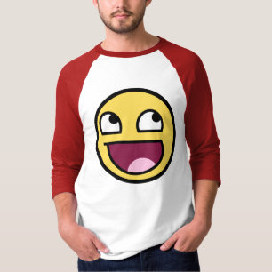 素晴らしい顔3/4の袖のRaglan Tシャツ