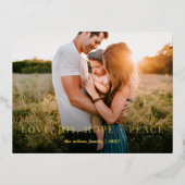 素晴らしい願いモダンの完全な写真 箔シーズンポストカード (正面)