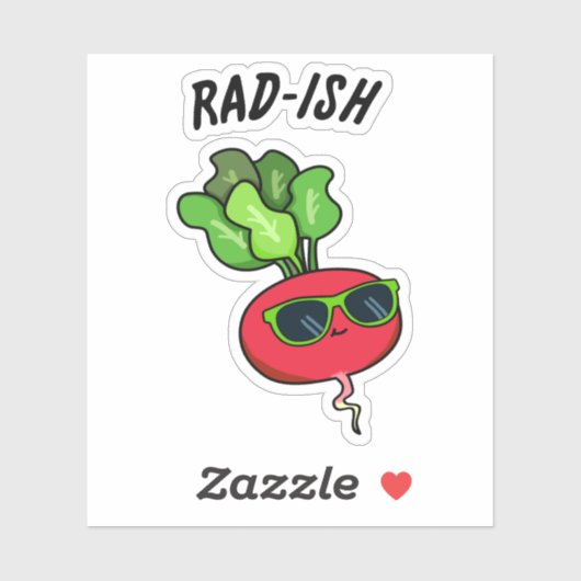 素晴らしい風のおもしろい野菜ダイコン シール (シート)