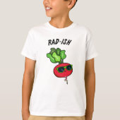 素晴らしい風のおもしろい野菜ダイコン Tシャツ (正面)