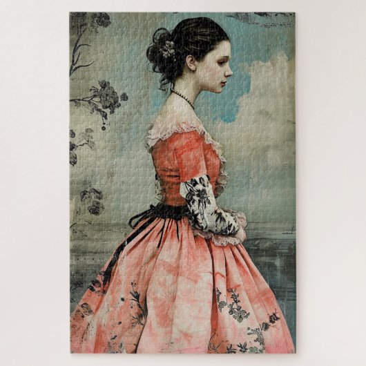 素晴らしい風変わりヴィンテージガール難しい ジグソーパズル (縦)