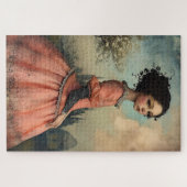 素晴らしい風変わりヴィンテージガール難しい ジグソーパズル (横)