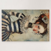 素晴らしい風変わりヴィンテージガール難しい ジグソーパズル (横)