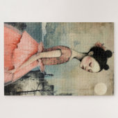 素晴らしい風変わりヴィンテージガール難しい ジグソーパズル (横)